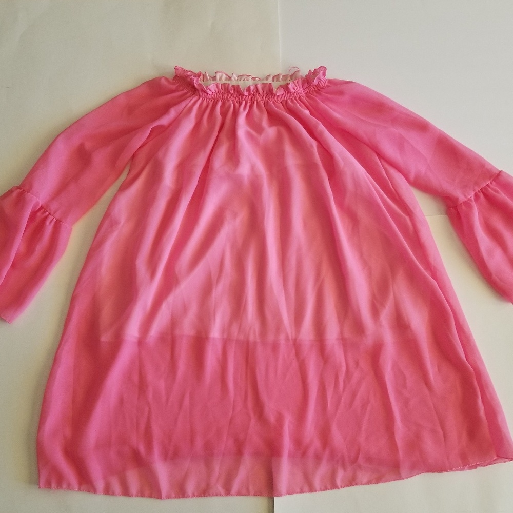 Pink Loose Top Blouse Shirt Sz Small